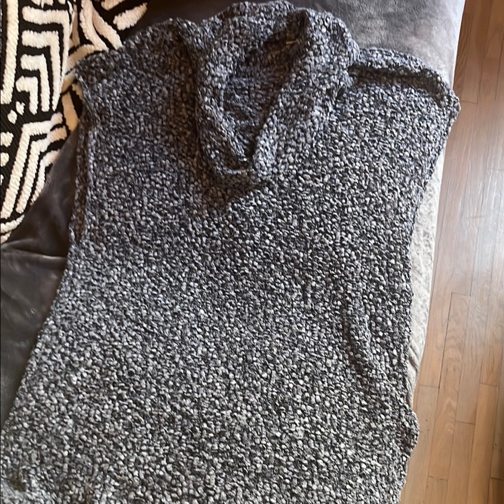 Gray Cowl Neck Sweater Cozy Knit
